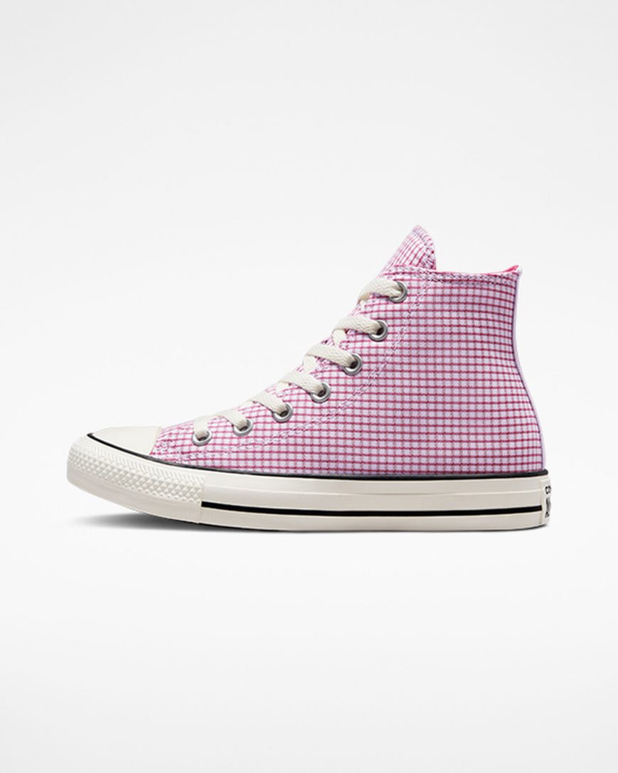 Dámské Boty Vysoké Converse Chuck Taylor All Star Checkered Fialové | CZ QHLE12